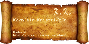 Kornfein Krisztián névjegykártya